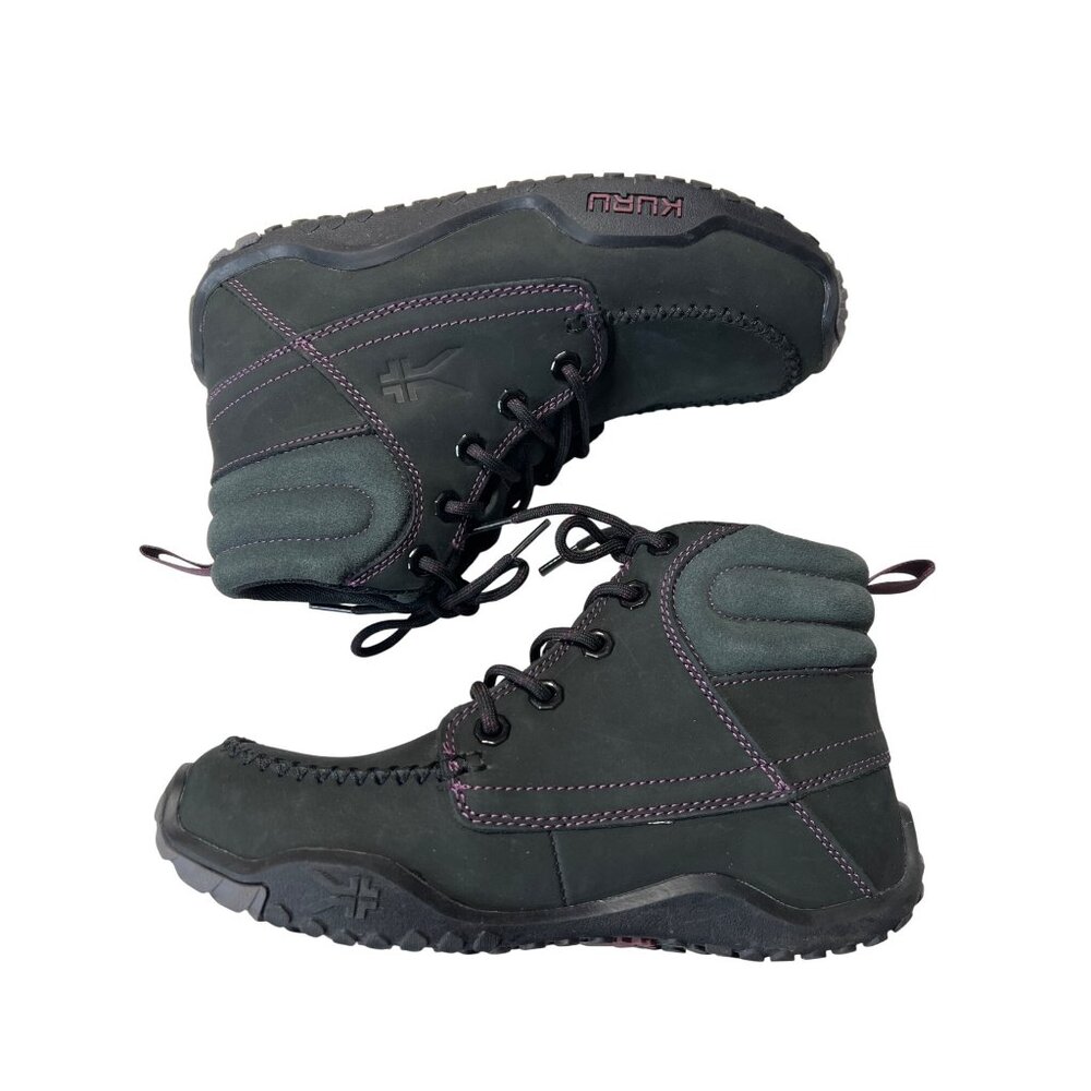 Kuru Quest Womens 7.5 Black Hiking Boots With Purple Stitching - Picture 6 of 9